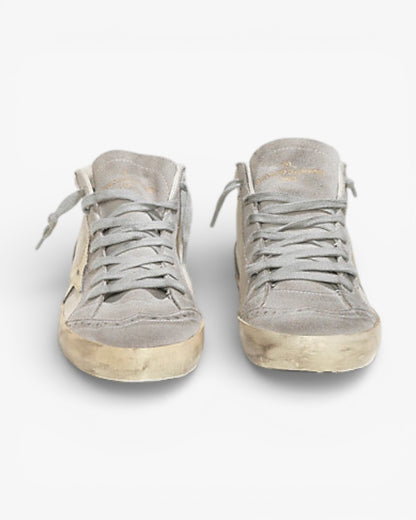 Golden Goose MID STAR Sneakers Pelle Stella Pelle White Gold Star