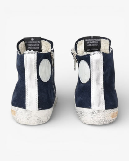 Golden Goose FRANCY Suede Navy Sneakers Handcrafted Custom Couples