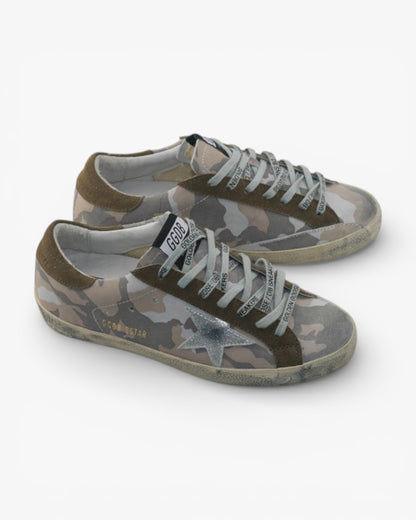 Golden Goose Camo Brown Handcrafted Custom Couple Sneakers