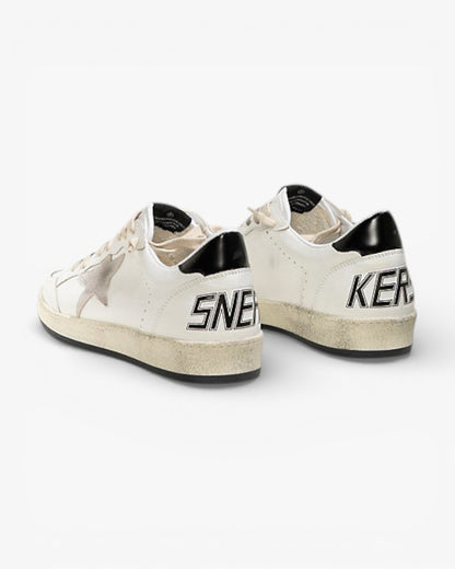 Golden Goose Ball Star White Leather Sneakers White Ice Suede Star