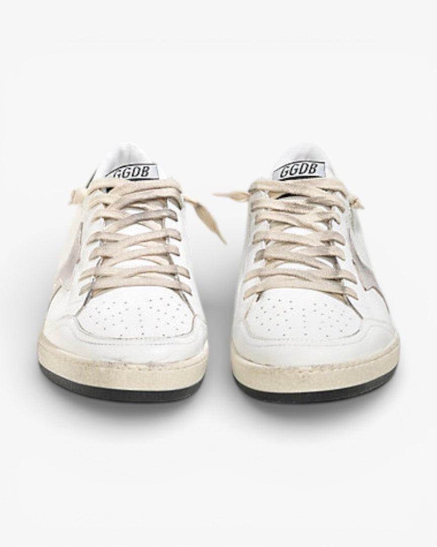 Golden Goose Ball Star White Leather Sneakers White Ice Suede Star