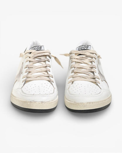 Golden Goose Ball Star White Leather Sneakers White Ice Suede Star