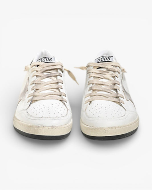 Golden Goose Ball Star White Leather Sneakers White Ice Suede Star