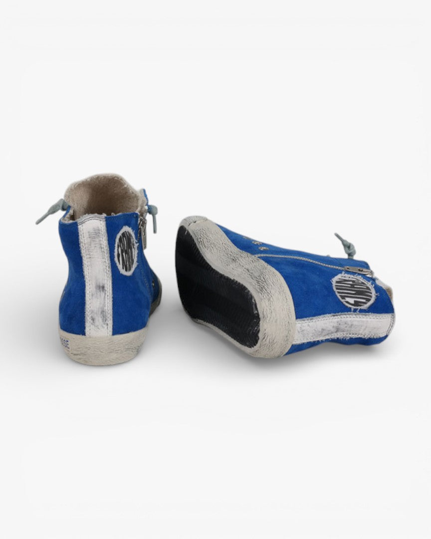 Golden Goose FRANCY Blue Sneakers Handcrafted Custom Couples