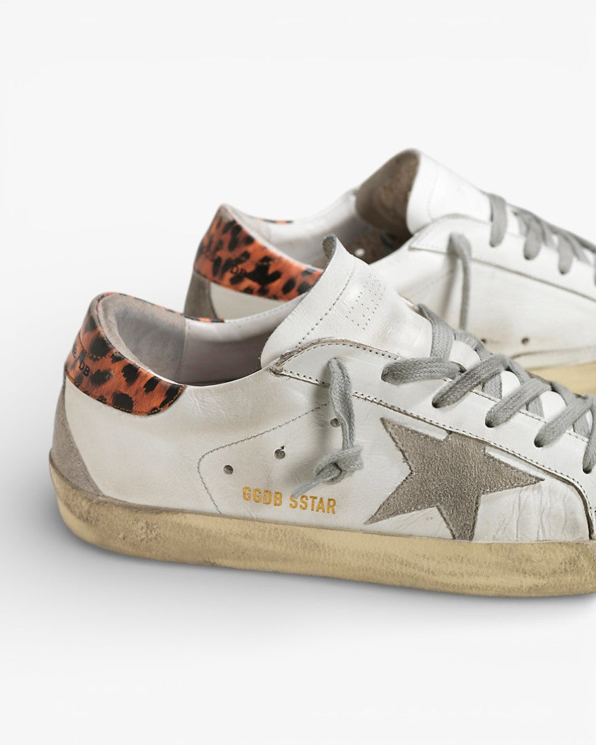 Golden Goose Super-Star Sneakers with Leopard Suede Star