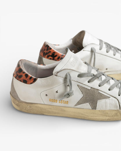 Golden Goose Super-Star Sneakers with Leopard Suede Star