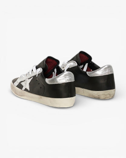 Golden Goose Archive Super-Star Sneakers with Black Leather and Silver Star