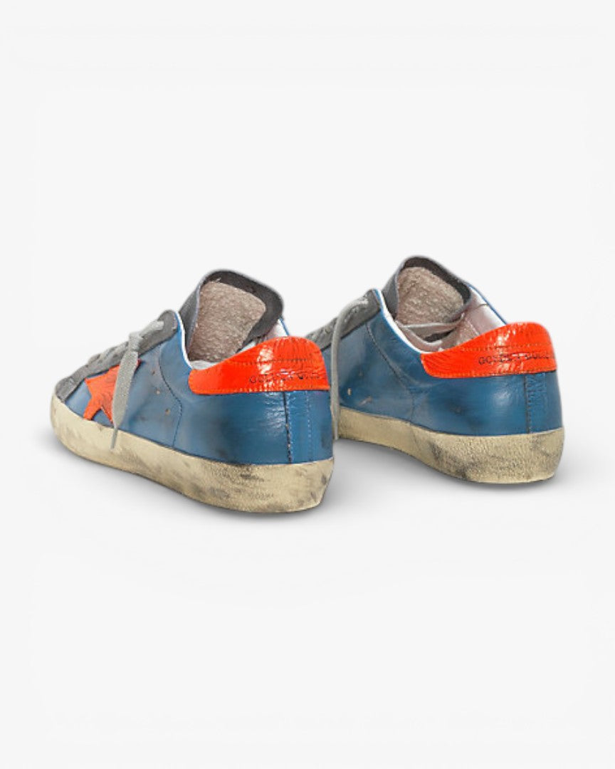 Golden Goose Super-Star Sneakers with Red Fluo Leather Star