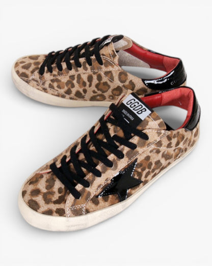 Golden Goose Superstar Leopard Handcrafted Custom Couple Sneakers