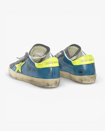 Golden Goose Super-Star Sneakers with Yellow Fluo Leather Star