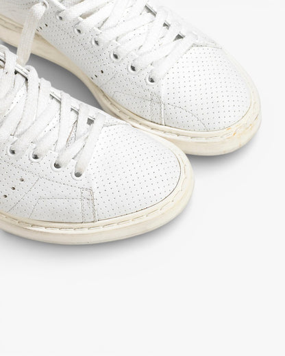 Golden Goose White Perforated Calf Leather Starter Sneakers with Spot Design