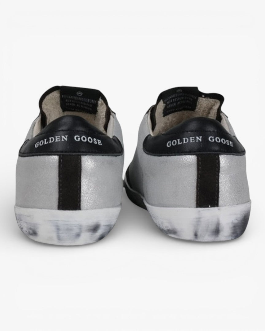 Golden Goose Silver Orange Handcrafted Custom Couple Sneakers