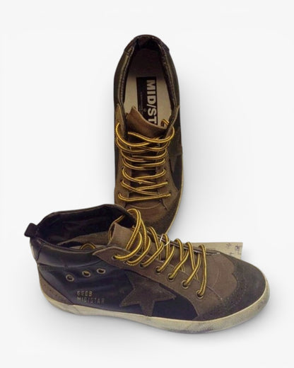 Golden Goose MID STAR Green Handcrafted Sneakers High-End Custom Couples Size 34-46