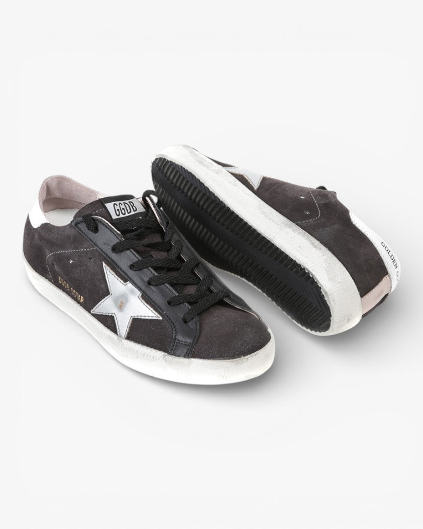 Golden Goose Superstar Brown White Handcrafted Custom Couple Sneakers