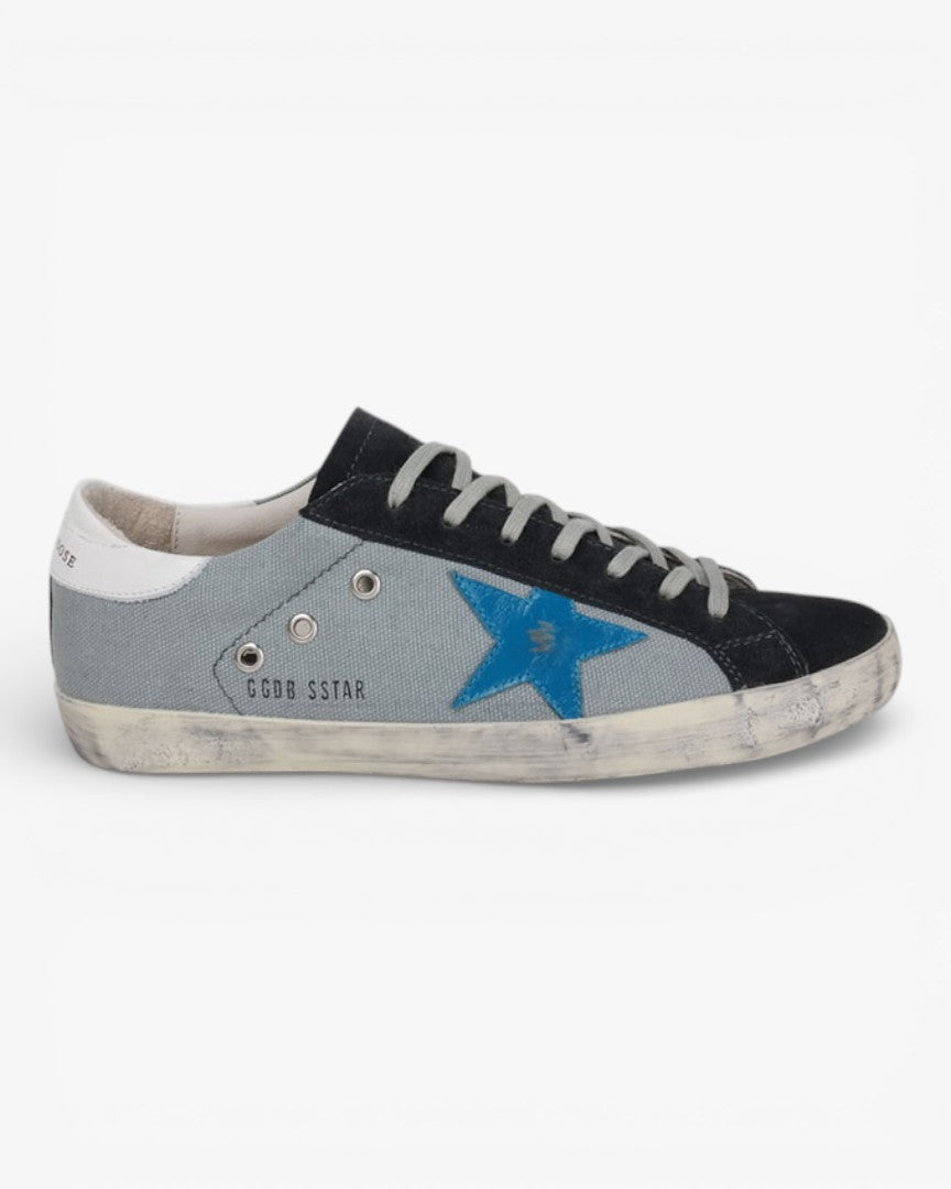 Golden Goose Super-Star Greyblue Handcrafted Custom Couple Sneakers