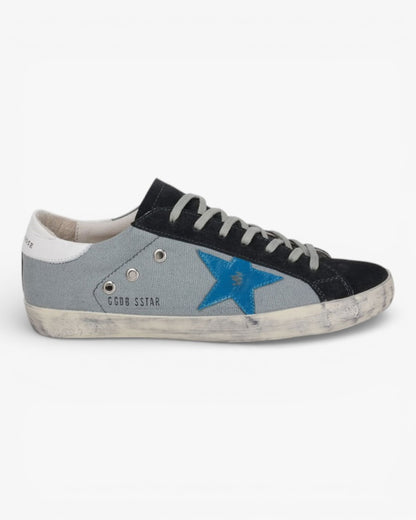 Golden Goose Super-Star Greyblue Handcrafted Custom Couple Sneakers