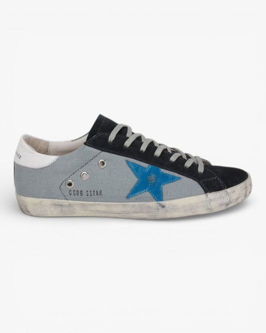 Golden Goose Super-Star Greyblue Handcrafted Custom Couple Sneakers