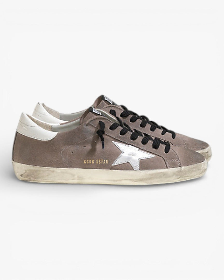 Golden Goose Super‑Star Sneakers Mid Grey Suede White Leather