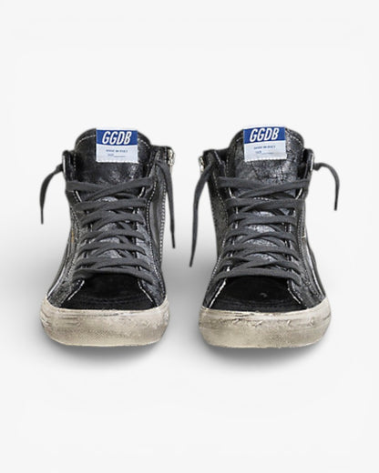 Golden Goose Slide Sneakers Camoscio Suede Pelle Star Savage Black