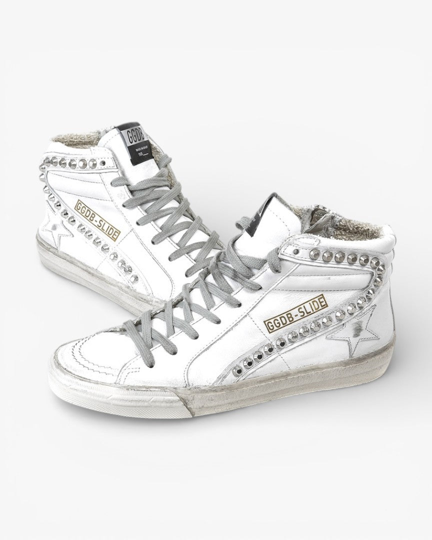 Golden Goose Slide White Handmade Custom Couple Shoes Sizes 34-46