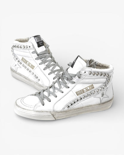 Golden Goose Slide White Handmade Custom Couple Shoes Sizes 34-46