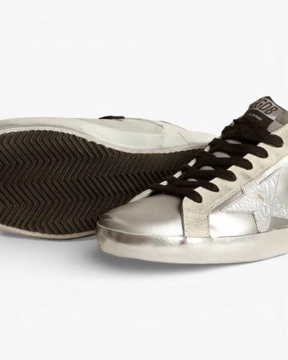 Golden Goose Super‑Star Sneakers Silver Heel Tab