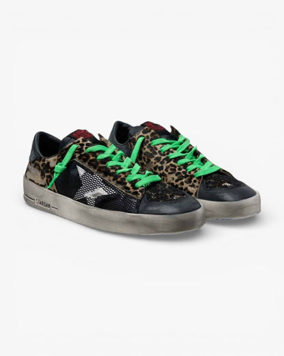 Golden Goose Leopard Print Stardan Sneakers
