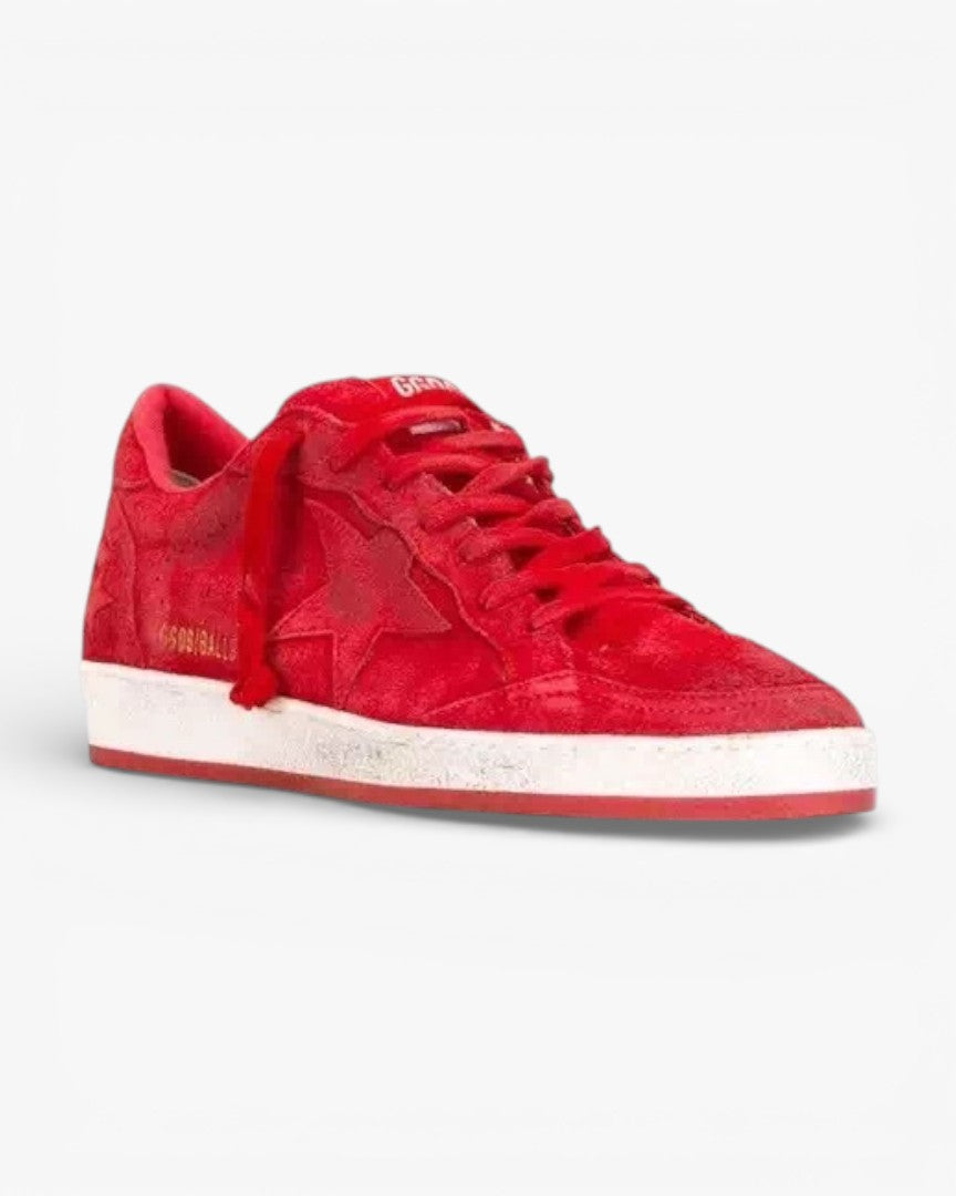 Golden Goose Red Two‑Tone Sole Luxury Sneakers