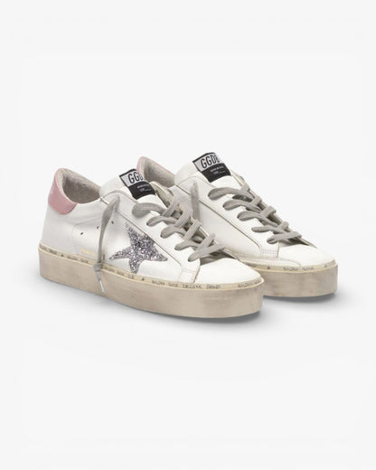 Golden Goose Hi-Star Sneakers Glittery Star Laminated Heel Tab