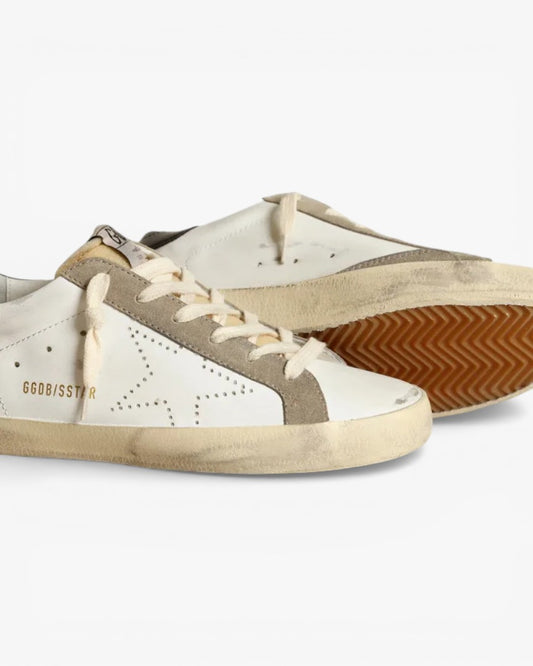 Golden Goose Super‑Star Sneakers Perforated Star Midnight Blue Heel