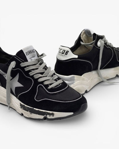 Golden Goose Black Running Sole Sneakers Silver Star