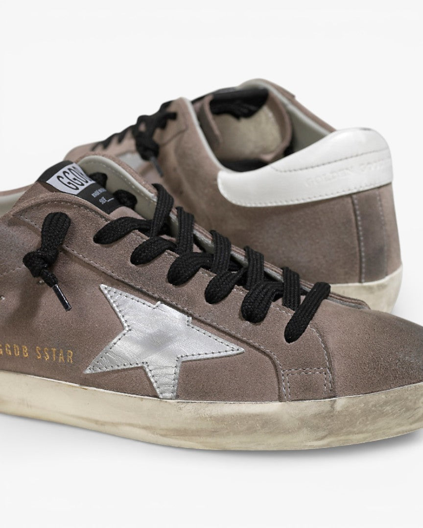 Golden Goose Super‑Star Sneakers White Mid Grey Suede