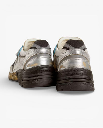 Golden Goose Running Star Silver Blue Sneakers