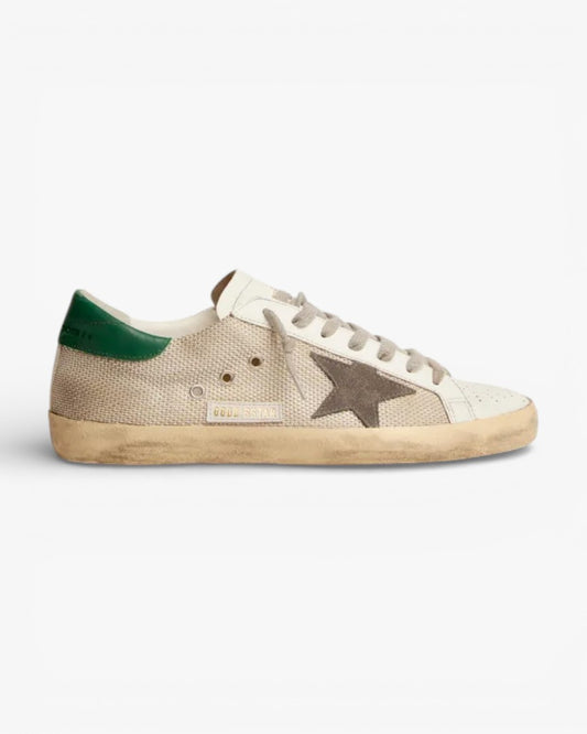 Golden Goose Super‑Star Sneakers Pale Silver Mesh Gray Suede Star