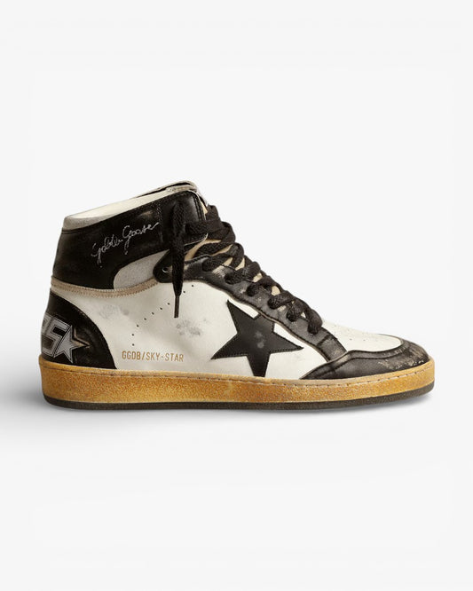 Golden Goose Sky Star Black White High Top Sneakers