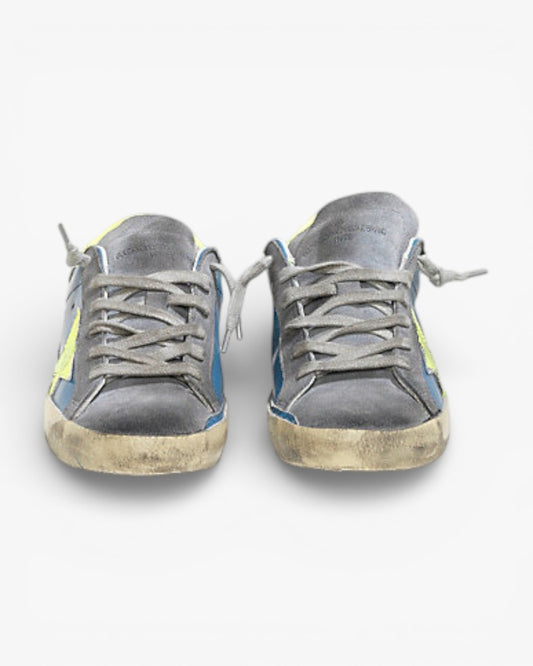 Golden Goose Super-Star Sneakers with Yellow Fluo Leather Star