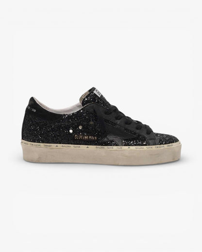 Golden Goose Hi-Star Sneakers Black Glitter Upper