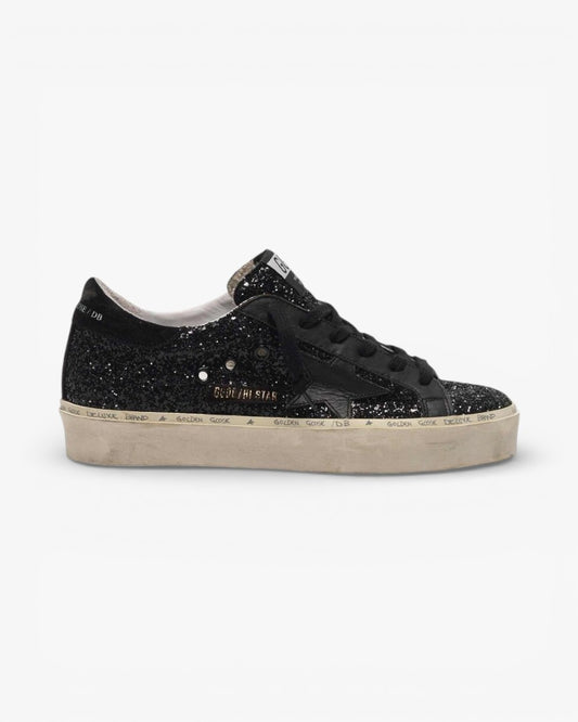 Golden Goose Hi-Star Sneakers Black Glitter Upper