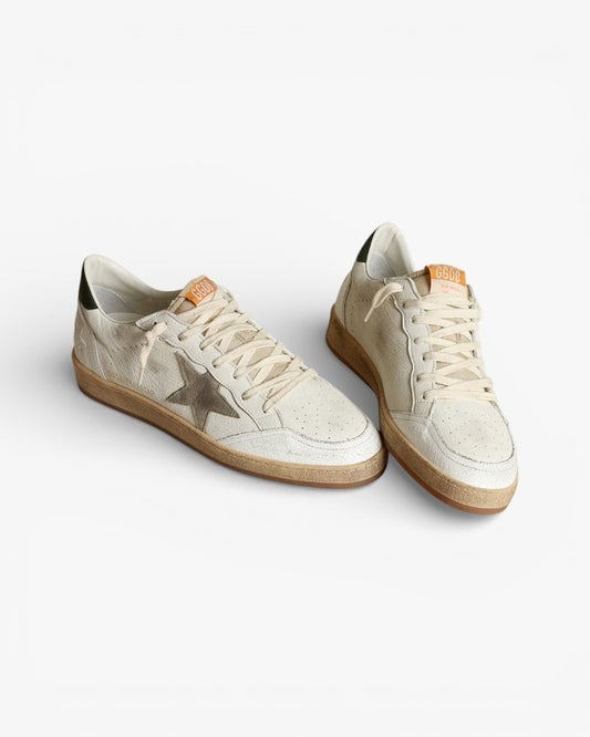Golden Goose Ball Star White Leather Grey Star Sneakers