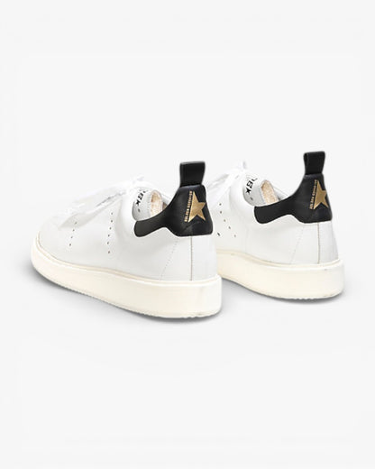 Golden Goose White and Black Starter Sneakers in Bovine Leather