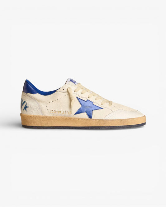 Golden Goose Ball Star White Leather Blue Star Sneakers