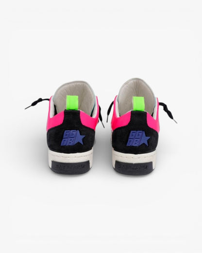 Golden Goose Yeah White Leather Sneakers Blue Glitter Star
