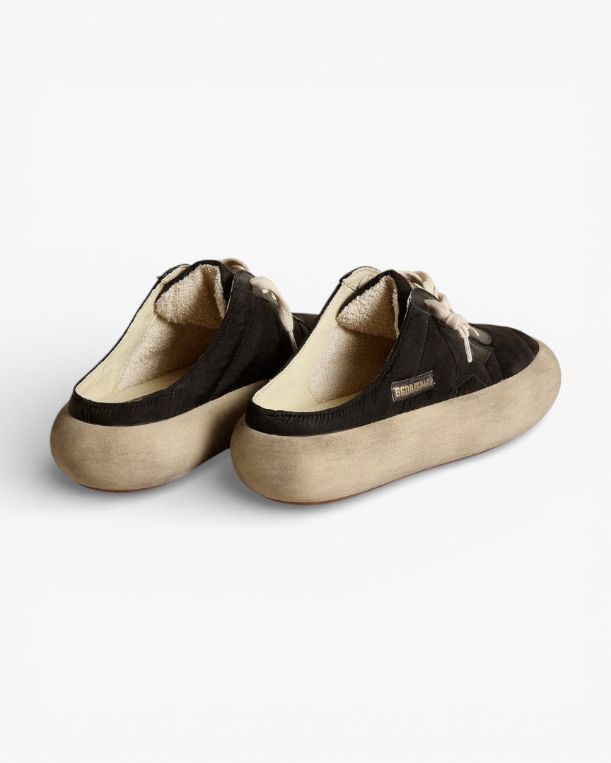 Golden Goose Space Star Black Nylon Sabot Sneakers
