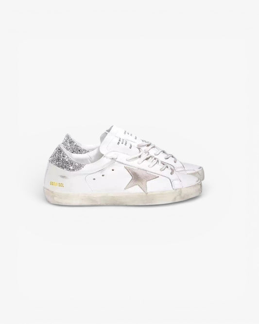 Golden Goose GGDB Silver Glitter Sole Sneakers