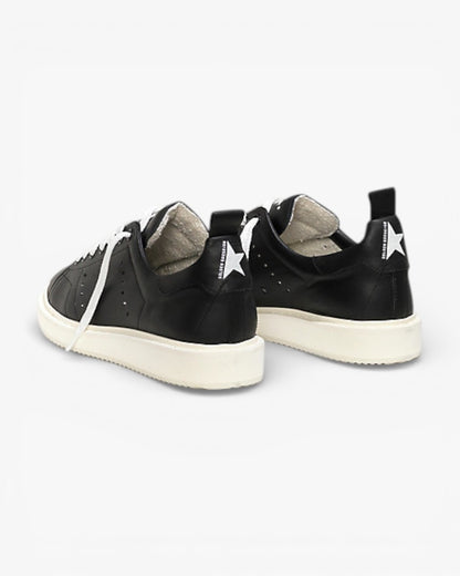 Golden Goose Black White Calf Leather Starter Sneakers with White Sole