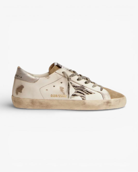 Golden Goose Super-Star Sneakers with Zebra Star
