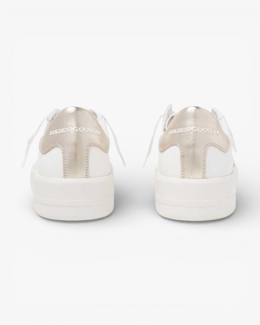 Golden Goose Purestar White Leather Sneakers Gold Heel Tab