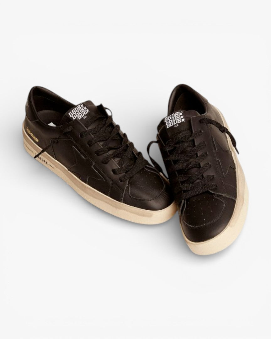 Golden Goose Black Leather Stardan Vintage Sneakers