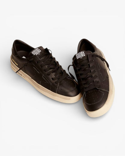 Golden Goose Black Leather Stardan Vintage Sneakers