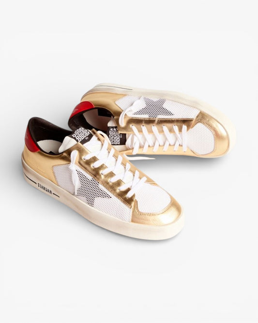 Golden Goose Limited Edition Stardan Sneakers With Gold Inserts